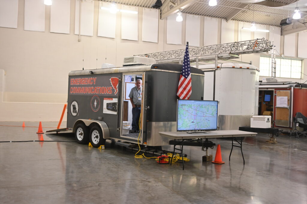 Exterior view of mobile emergency communications trailer